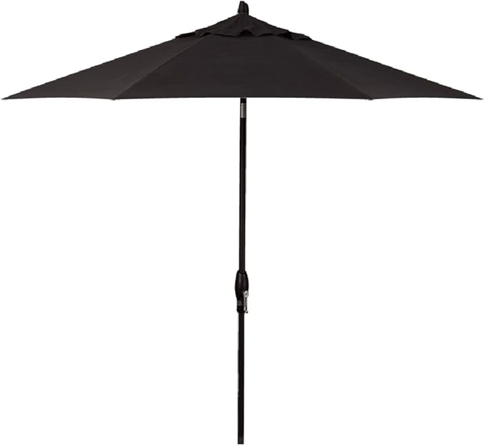 Treasure Garden 11ft Patio Umbrella – Outdoor Market Umbrella – Deluxe Auto-Tilt – Black Aluminum Frame (Sunbrella, Black)