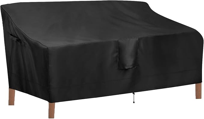 OutdoorLines Outdoor Waterproof Patio 3-Seater Couch Cover - UV Resistant Patio Sofa Furniture Covers Weatherproof Heavy Duty Glider Covers for Outdoor Furniture, 76Wx32.5Dx33H Inches, Black