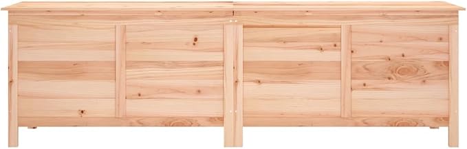 Large Solid Fir Wood Garden Storage Box with Ventilated Design for Outdoor Patio Organizing, 78.1" Long Rustic Wooden Box for Cushions and Gardening Tools