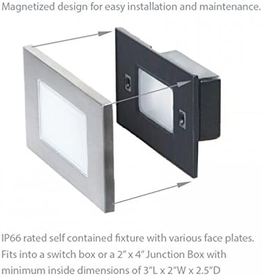 WAC Landscape Lighting, LEDme 120V LED Horizontal Ledge Indoor and Outdoor Step and Wall Light 3000K Built-in LED in Black