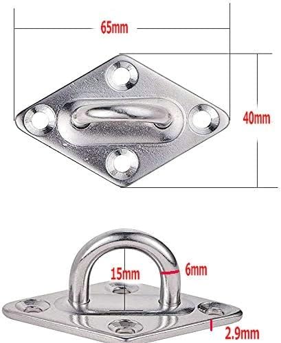 Hammock Hanging Hooks Stainless Steel 304 Ceiling Hooks Heavy Duty with Screw Bolts, Hammock Wall Hooks for Wall/Ceiling Mount,2 Pack (6mmx65mm)
