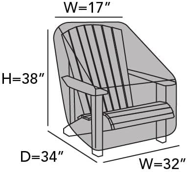 Covermates Classic Outdoor Adirondack Chair Cover – Weather-Resistant Vinyl Patio Chair Protector with Elastic Hem & Mesh Vent for All-Weather Outdoor Seating, 32W x 34D x 38H, Classic Tan