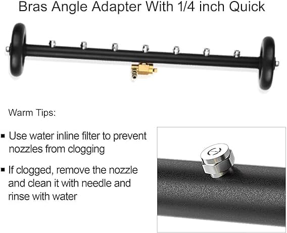 2-in-1 24" Dual-Function Undercarriage Pressure Washer Cleaner, Surface Cleaner for Power Pressure Washer Attachment， Underbody Car Wash Water Broom with 3 Pieces Extension Wand, 4000 PSI