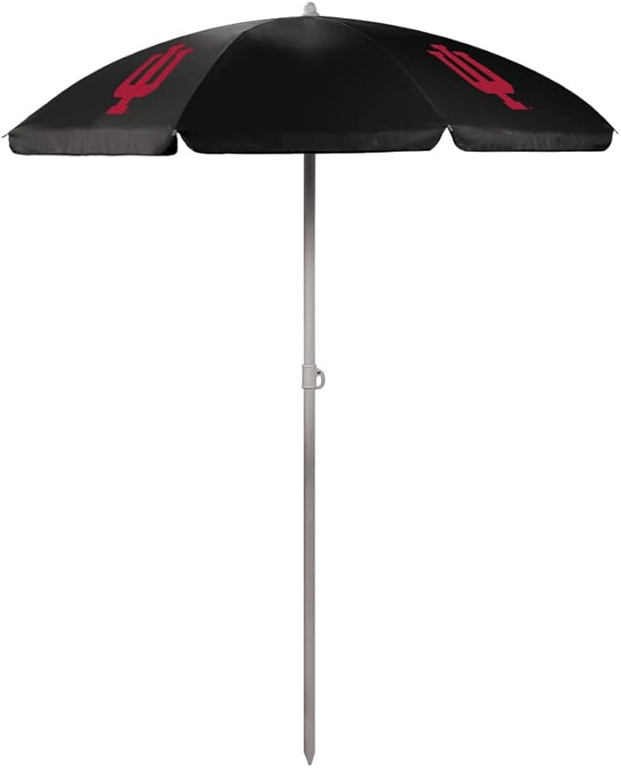 PICNIC TIME NCAA Indiana Hoosiers Outdoor Canopy Sunshade Beach Umbrella 5.5' - Small Patio Umbrella - Beach Chair Umbrella