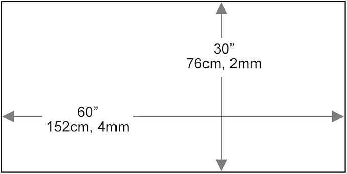 Dulles Glass 30X60 inch Rectangular Glass Table Top - Tempered - 1/4" Thick Glass Surface, Safe Flat Polished, Eased Corners, Multipurpose for Dining, Patio, Coffee and End Table