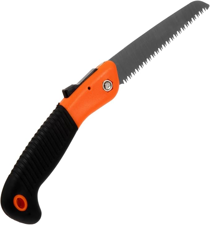 ibasenice Foldable Hand Saw 15In Steel Blade Portable Pruning Tool for Camping Gardening Woodworking with Auto-Lock System