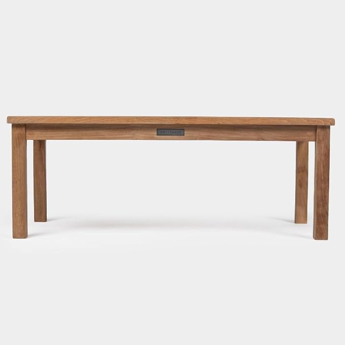 TITAN GREAT OUTDOORS Ash & Ember Grade A Teak 47in Coffee Table, Patio Lounge Tea Table for Deck, Porch, or Backyard Indoor Outdoor Use, Weather Resistant Slatted Outdoor Lounging Patio Furniture
