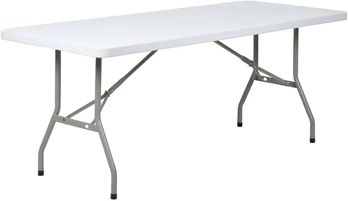 30" W x 96" D x 29" H Plastic Folding Utility Heavy Duty Table | Indoor Outdoor Dining Kitchen Wedding Market Events Camping BBQ