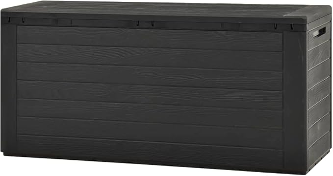 Garden Storage Box Indoor/Outdoor Storage Container and Gardening Tools - Store Items on Patio, Garage, Yard. Anthracite 45.7"x17.3"x21.7"