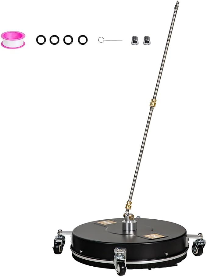 SCITOO 18.5" Pressure Washer Surface Cleaner 4000 PSI with 4 Wheels,1/4" Quick Connector and Washer Accessories for Concrete, Patio, Sidewalk, Deck and Driveways