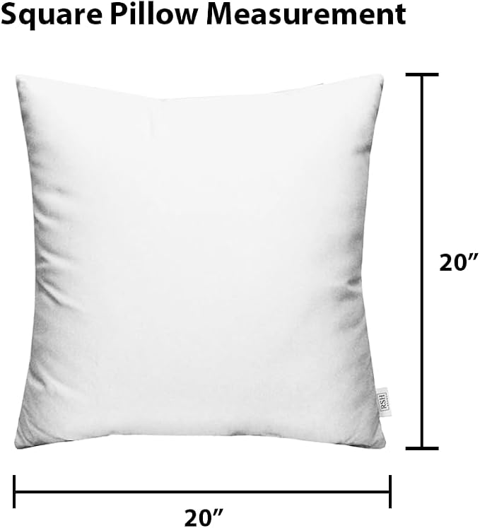 RSH DECOR Square Throw Pillows Set of 2, 20" x 20", Outdoor Pillows Waterproof, Outdoor Pillow Covers, Pillow Covers for Couch, Dailey Pewter Grey Floral, Made in USA