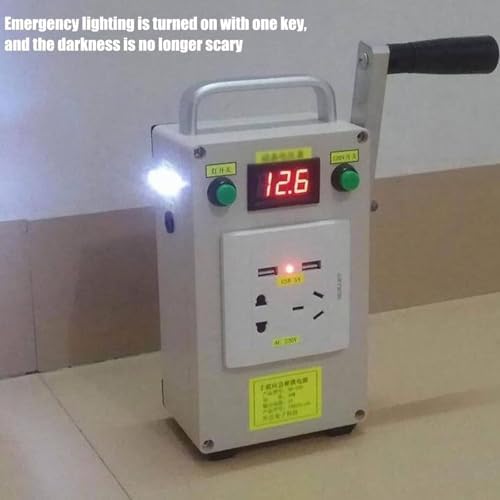 Portable Manual Hand Crank Generator 30W/150W/500W - Emergency Power Supply with LED Light, Ideal for Outdoor Use, Household Backup, and Power Outages
