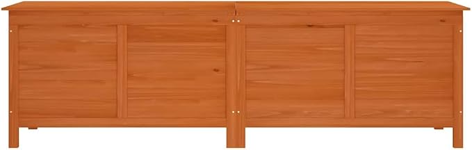 Outdoor Storage Box 78.1 Inch Large Garden Deck Chest for Cushions Tools Solid Fir Wood Brown Patio Organization Cabinet