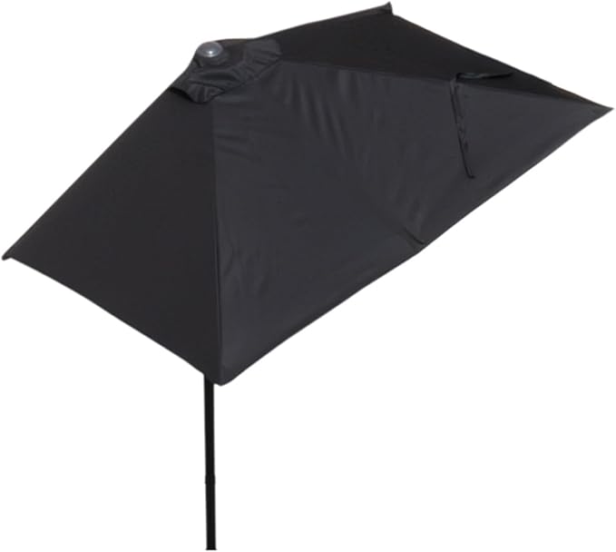 6.6Ft/8.3Ft Half Umbrella Outdoor Patio, Garden Umbrella with Easy Crank Lift Offset Patio Umbrella 5 Sturdy Ribs For Balcony, Deck, Backyard Garden,Courtyard Swimming Khaki 6.6ft/2m