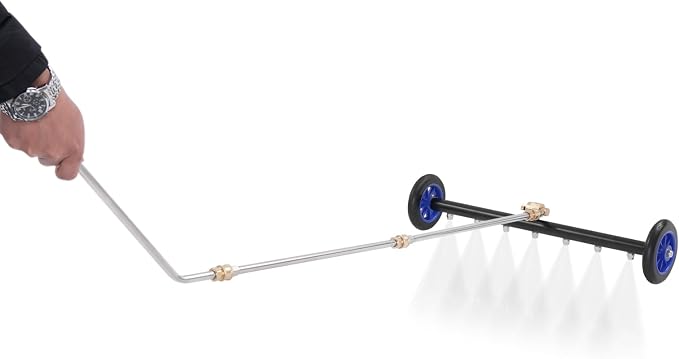 22in Ressure Washer Water Broom, 2 in 1 Pressure Washer Attachment W/ 7 Nozzles, Under Car Pressure Washer Attachment, Universal 1/4 Connector, 4000 Psi for Removing Mud & Sediment Deposits. (Blue)