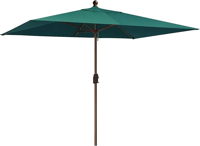 EliteShade USA 10-Year-Non-Fading 6.5x10Ft Rectangular Market Patio Umbrella, UPF 50+ UV Protection Performance Sun Umbrella, Heavy Duty Commercial Grade Outdoor Table Umbrella with Crank, Windproof Vented Top for Garden, Pool, Deck and Outdoor Playset...