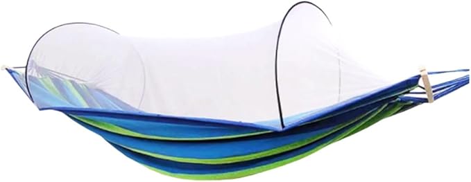 Portable Oxford Cloth Hammock Outdoor Travel Camping with Its Own Frame Portable Multi-Purpose Hammock Comfortable(Blue-Green)