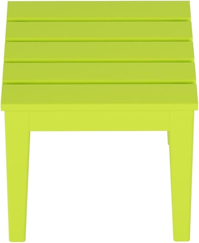 Costaelm Small Outdoor Side Table, Patio End Table Weather Resistant Outdoor Coffee Table, Square Conversation Table for Indoor, Porch, Balcony, Garden, Poolside, Deck, Lime