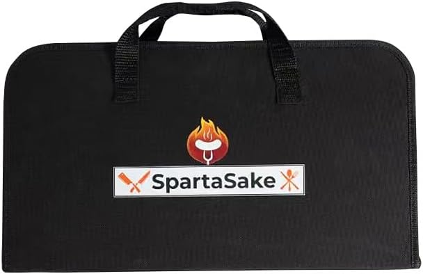 SpartaSake (24-Pack) Premium Stainless Steel BBQ Grilling Accessories with Wood Handles - Barbecue Gill Accessories Set for Blackstone Griddle - Outdoor Camping Grill Set for BBQ for Dad Men Women