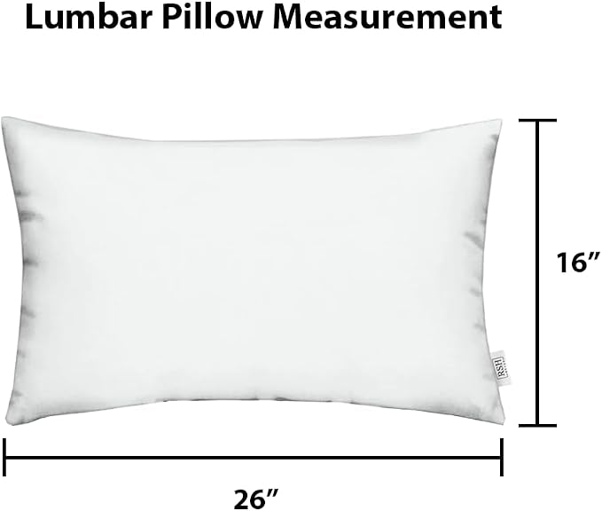 RSH Décor - Jumbo Lumbar Throw Pillows – Set of 2 | 26" x 16" | Indoor Outdoor Use – Patio, Lounge, Adirondack, Deck | Water & Fade-Resistant | Includes Down-Alternative Inserts | Stanton Lagoon