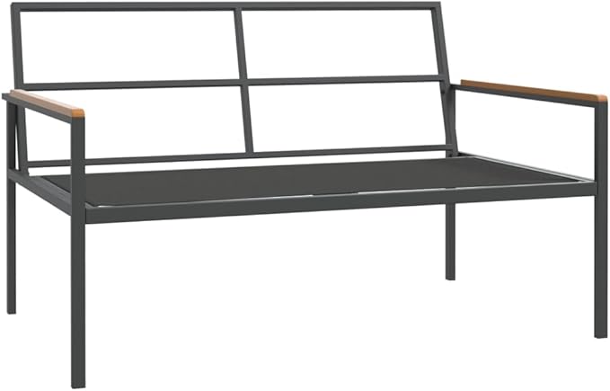 4 Piece Patio Lounge Set with Cushions, Porch Furniture Set Sectional Sofa Patio Conversation Set Outdoor Dining Sets for Piazza Poolside Exhibition Garden Anthracite Steel