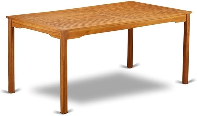 East West Furniture BCMTRNA Outdoor Dining Table - a Rectangle Acacia Wood Table, 36x63 Inch, Natural Oil