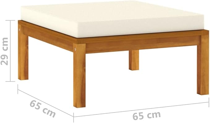 Patio Lounge Set with Cream Cushion,Patio Furniture Sets,Patio Conversation Sets,Outdoor Furniture Sets,for Garden,Backyard,Outdoor,3 Piece Solid Acacia Wood