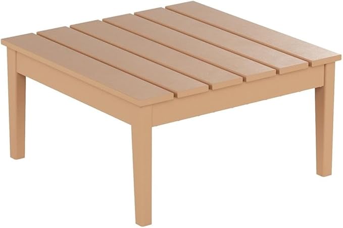Costaelm Outdoor Side Tables for Patio, Small Patio Conversation Table Weather Resistant Coffee Table, Small Square Table Outdoor End Tables for Porch, Balcony, Poolside, Deck, Teak