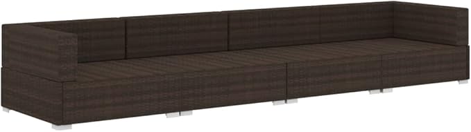 Patio Sofa Set with Cushions,Outdoor Patio Furniture,Conversation Furniture,Patio Furniture Sets,for Terrace,Garden,Backyard,4 Piece Poly Rattan Brown