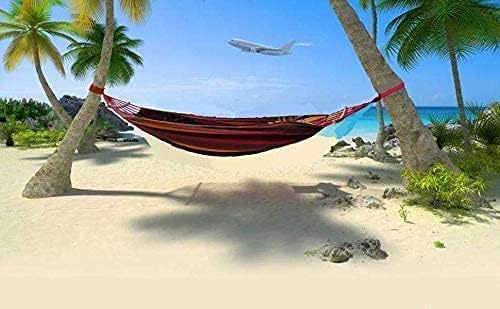 Portable 2 Person Hammock Colorful Stripe Hammocks Swing with Spreader Bar Carry Bag for Patio Lawn Garden Camping,Beach,Backyard, Outdoor Indoor (Red)(Cotton)