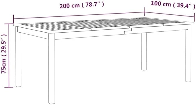 Afuera Living 9-Piece Solid Acacia Wood Patio Dining Set, Gray Oiled Finish, Rectangular Table with 8 Chairs, Weather Resistant, Umbrella Hole, Outdoor Garden Furniture for Terrace or Balcony Dining