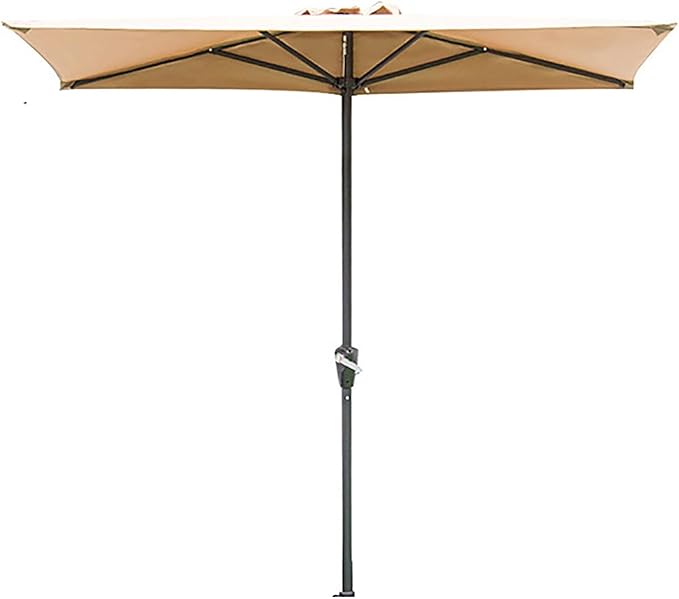 Half Rectangular Patio Umbrella, Small Half Parasol With Crank, For Cafe Wall Balcony Door Deck