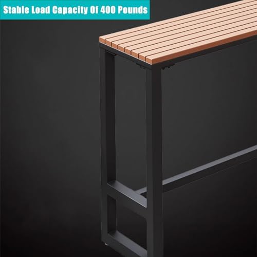 Waterproof Outdoor Bar Table - Wooden Balcony Pub Table for Railing, Counter Height Design, Perfect for Patio, Garden, Deck - No Stool Included