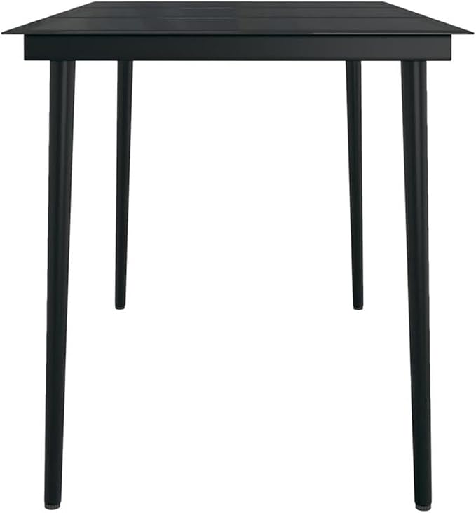 Afuera Living 5-Piece PE Rattan Garden Dining Set, Powder-Coated Steel, Black Finish, Weather-Resistant Outdoor Patio Table and 4 Chairs, Sleek Contemporary Style for Terrace or Balcony Dining