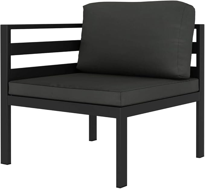 4 Piece Patio Lounge Set,Outdoor Furniture Set Outdoor Garden Conversation Set for Patios Gardens Backyard Courtyard with Cushions Aluminum Anthracite
