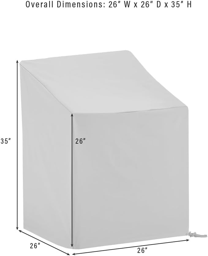 Crosley Furniture Patio Furniture Covers, Waterproof 2-Piece Outdoor Chair Cover Set for Dining Chairs, Gray