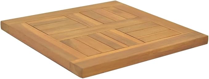 vidaXL Square Table Top, Dining Table Top for Home Kitchen Restaurant Standing Desk Frame, Wooden Table Top Replacement, Solid Wood Teak