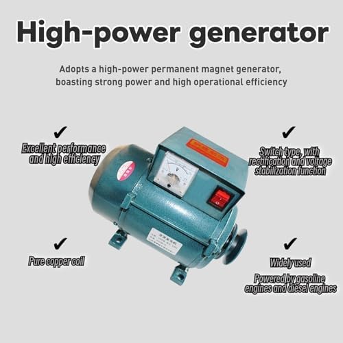 5000W 220V Small Gasoline Generator, Pure Copper Wire, Brushless Permanent Magnet, Diesel Engine, High Efficiency, Portable Power Supply for Home & Outdoor Use