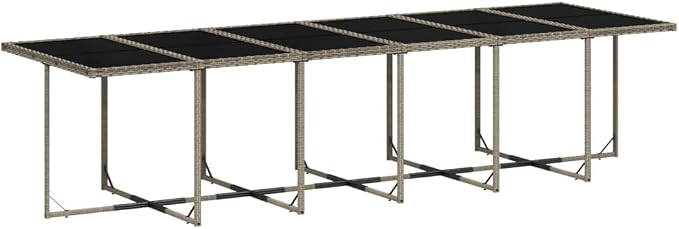 17 Piece Garden Dining Set, Patio Furniture with Foldable Chairs and Stools, PE Rattan Table and Chairs for Backyard and Outdoor Space, Grey