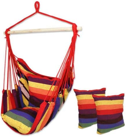 Hammock Hanging Rope Chair Porch Swing Seat Patio Camping Portable Red Stripe