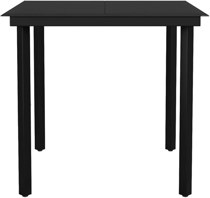 Afuera Living 3-Piece Powder-Coated Steel Patio Dining Set, Black Finish, Modern Design, Includes 1 Table and 2 Chairs, Weather-Resistant, Comfortable Seating, Indoor/Outdoor Use for Garden, Patio,