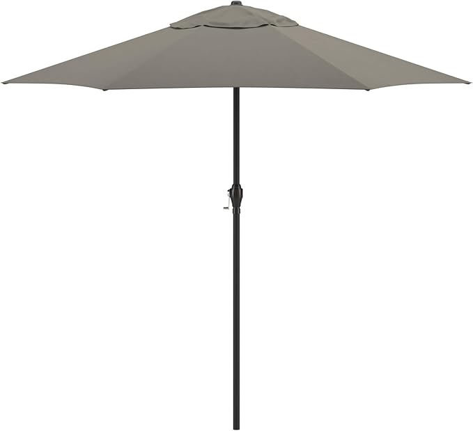 Sunline 9 ft Patio Umbrella with Crank & Push Button Tilt, Outdoor Market Umbrella with UV Protection & Wind Vent, Metal Frame for Deck, Pool & Table, Taupe