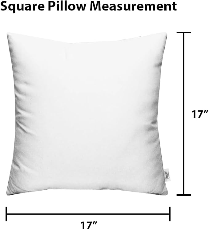 RSH DECOR Square Throw Pillows Set of 4, 17" x 17", Outdoor Pillows Waterproof, Outdoor Pillow Covers, Pillow Covers for Couch, Tulsa Tobago Lagoon, Made in USA