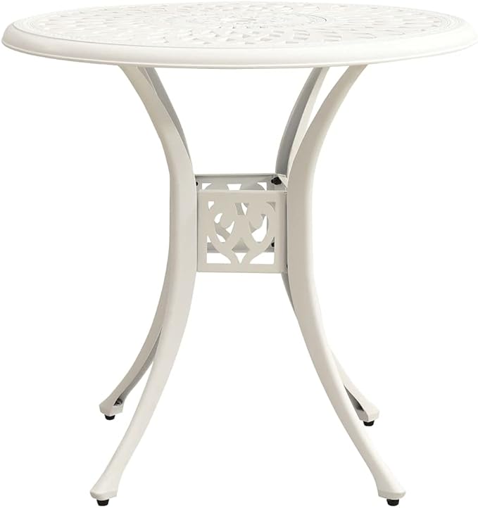 Backyard Furniture Patio Conversation Sets Outdoor Seating 5 Piece Bistro Set Cast Aluminum White Suitable for Swimming Pool, Courtyard, Garden