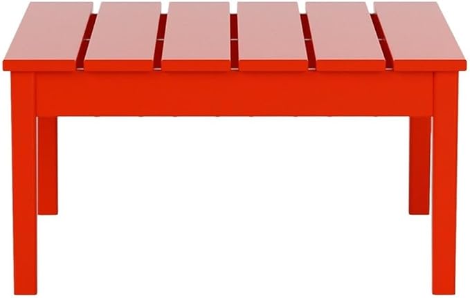 Costaelm Outdoor Side Tables for Patio, Small Patio Conversation Table Weather Resistant Coffee Table, Small Square Table Outdoor End Tables for Porch, Balcony, Poolside, Deck, Red