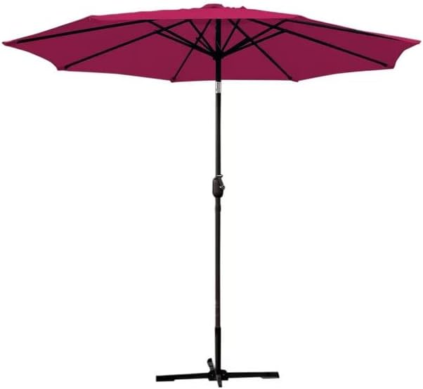 Jeco Carell Furniture 6.5' x 10' Aluminum Patio Market Umbrella Tilt with Crank