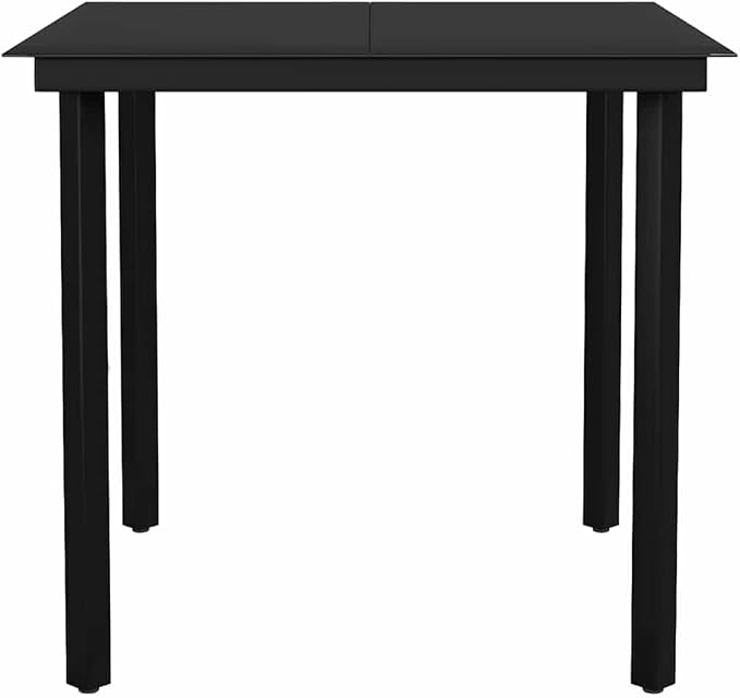 3 pcs Set Patio Dining Set & Bistro Set Black PE Rattan Garden Dining Set Outdoor Dining Set for Lawn Backyard Front Porch 31.5 x 31.5 x 29.1 in