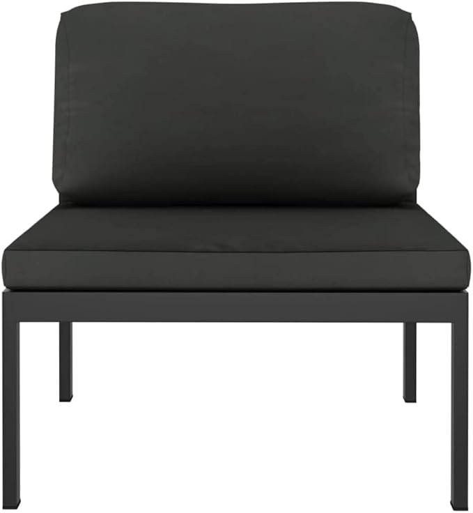 4 Piece Patio Lounge Set, Modular Aluminum Outdoor Furniture Sectional Sofa with Cushions and Accent Table for Backyard, Garden, Deck, Anthracite