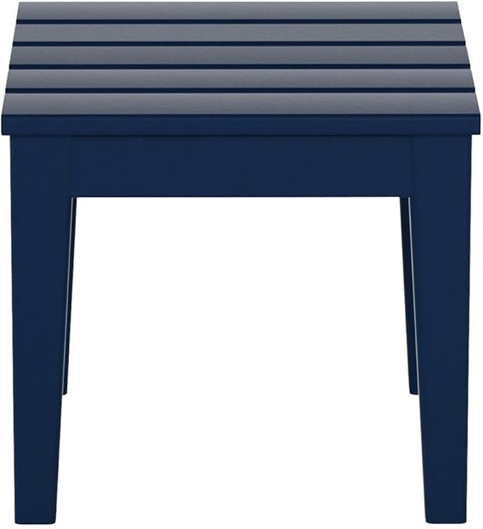 Costaelm Small Outdoor Side Table, Patio End Table Weather Resistant Outdoor Coffee Table, Square Conversation Table for Indoor, Porch, Balcony, Garden, Poolside, Deck, Navy Blue