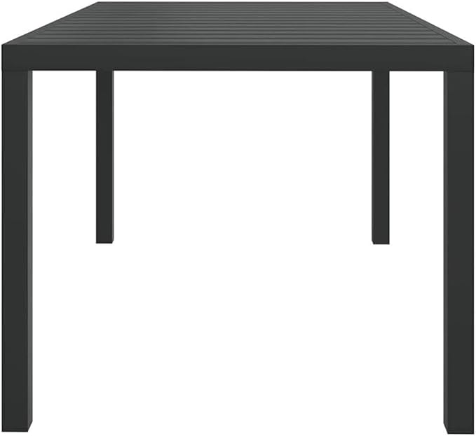BOWERY HILL Contemporary Poly Rattan & Steel Patio Dining Set, 7-Piece, Gray Matte Finish, Weather-Resistant, Comfortable Cushions, Seats 6, Modern Design Outdoor Furniture for Garden or Terrace